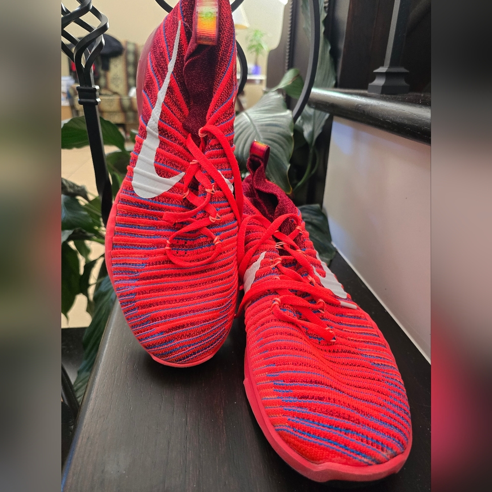 Nike Train Force Flyknit Rio "Team Red"- Red and Blue Athletic Shoes